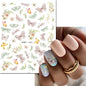 3d Nail Art Decals Elegant White RoyalBlue Roses Flowers Adhesive Sliders Nail Stickers Decoration For Nail Manicure