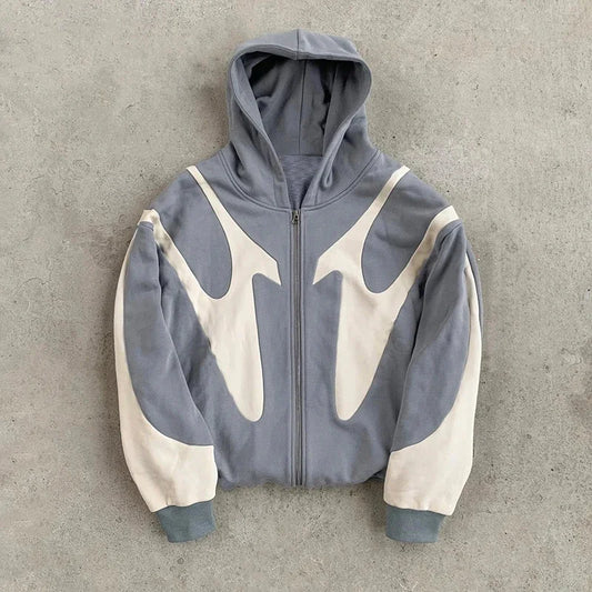 American Retro Letter Printed Devil Pattern Hoodie Y2k Harajuku Casual Couple Zipper Hoodies Sweatshirt Fashion Men's Clothing