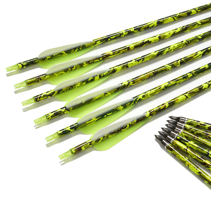 Toparchery 31.5Inch Mixed Carbon Arrows ID 6.2mm Plastic Feather Outdoor Target Hunting and Shooting
