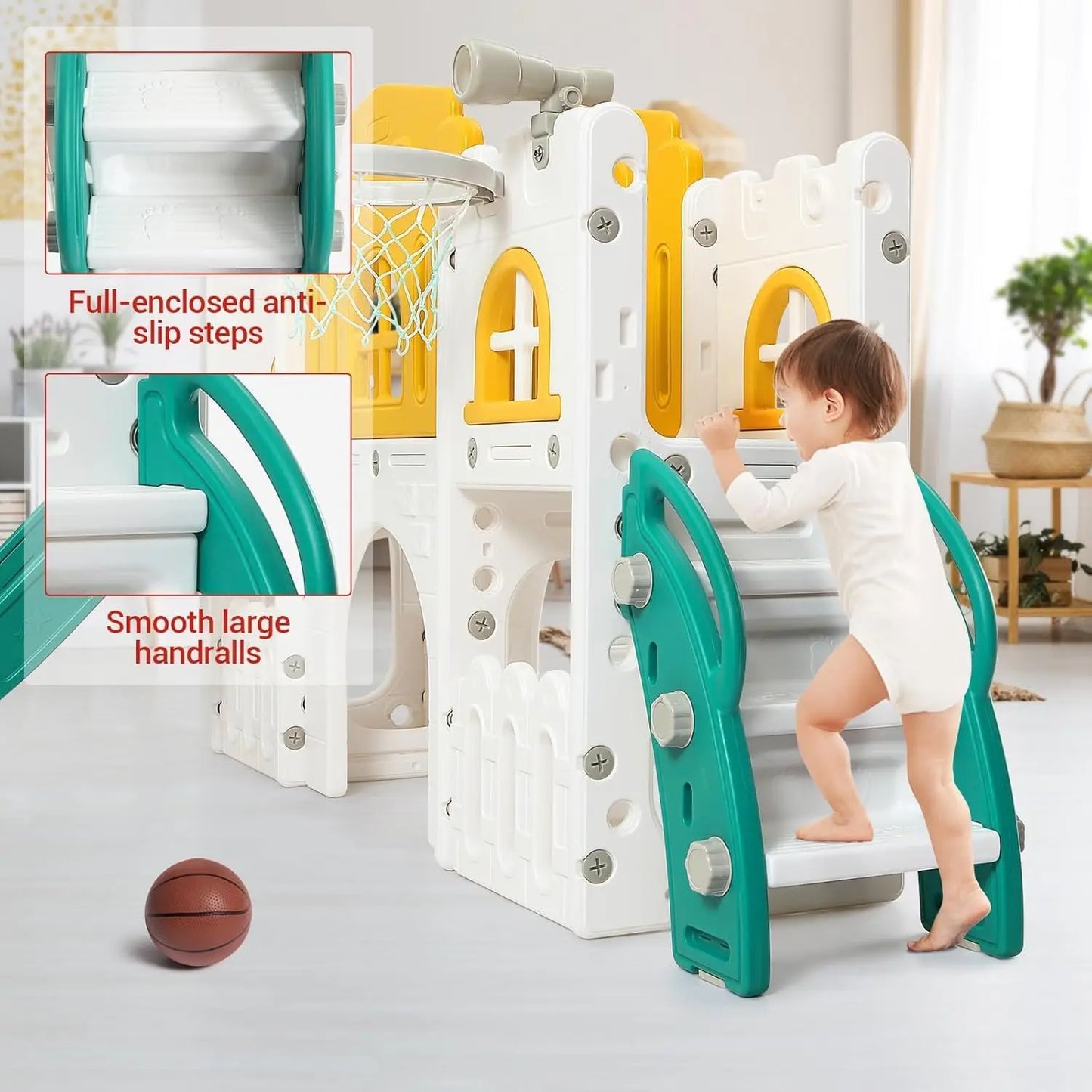 Children's Slide Outdoor Indoor Domestic Baby Sports 8 in 1 Slide Playset Family Multifunction Amusement Park Toys