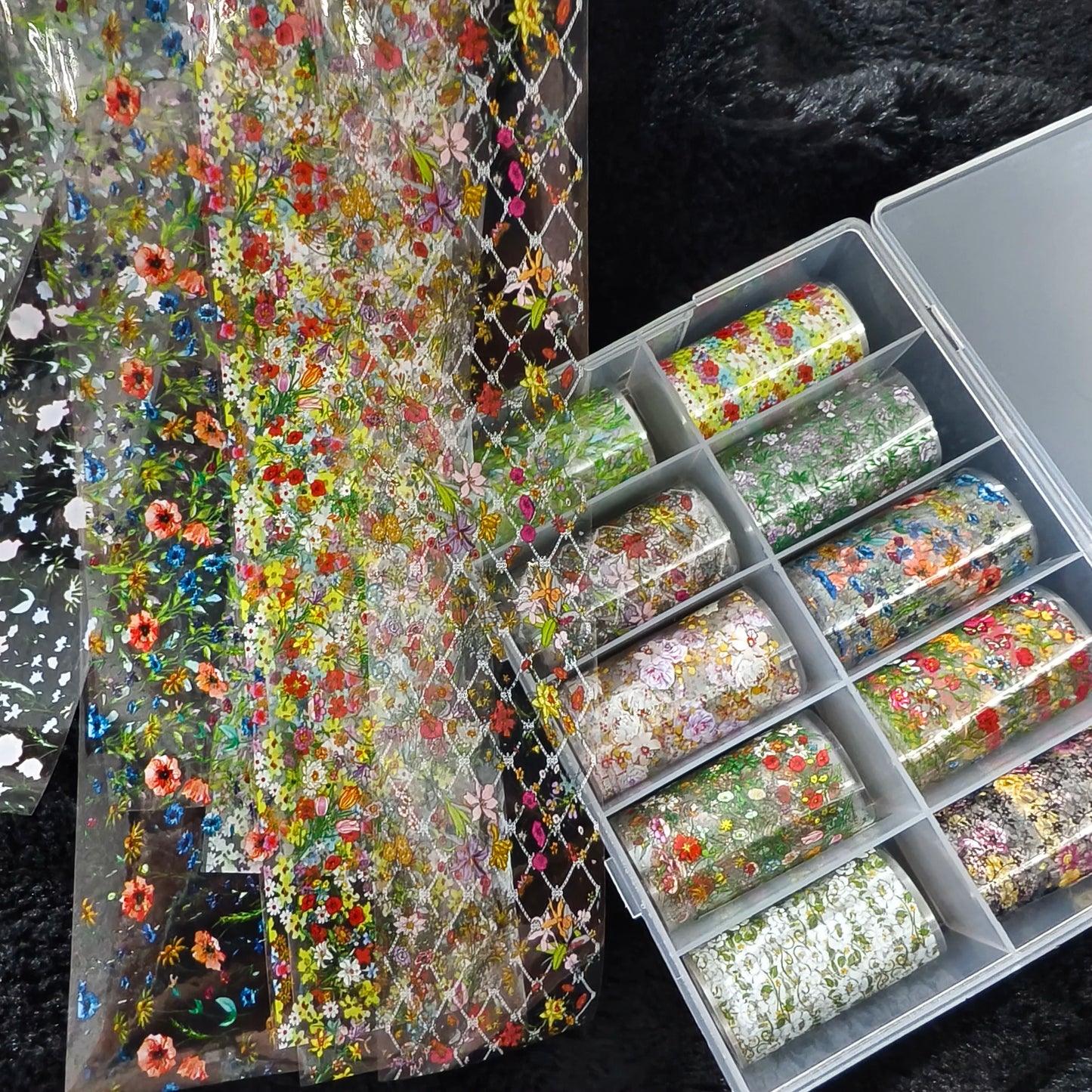 10Rolls Halloween  Flower Plaid Angel Marble  Bow Nail Foils Transfer Paper  Nail Art Stickers   Decal  Nails Decoration