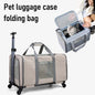 Storage Bags Pet Dogs Trolley Foldable Dogs Backpack Transport Box for Oxford Fabric Dogs Carts with 4 Wheels Transport Bag with Rollers and Safety Belt for Travel