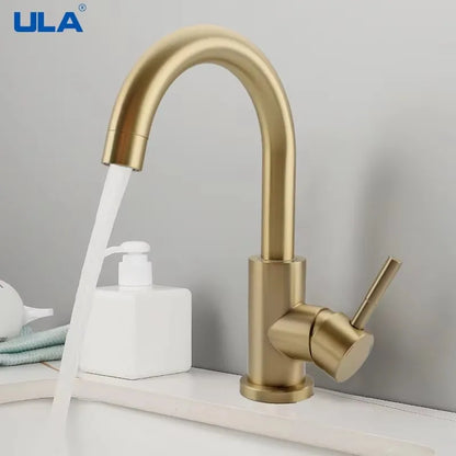 ULA G1/2 Basin Faucet Waterfall Bathroom Sink Faucet Hot Cold Water Mixer Tap Deck Mounted Bathroom Tap Crane Washbasin Tap