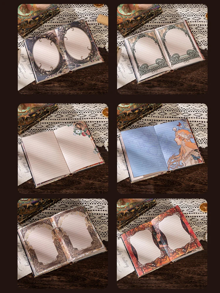 Renaissance A5 Notebook,Oil Painting Hardcover Illustrations,Full-Color Handbook,128 Sheets/Book,100GSM,Professional Handbook