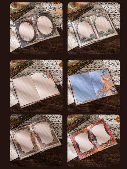 Renaissance A5 Notebook,Oil Painting Hardcover Illustrations,Full-Color Handbook,128 Sheets/Book,100GSM,Professional Handbook
