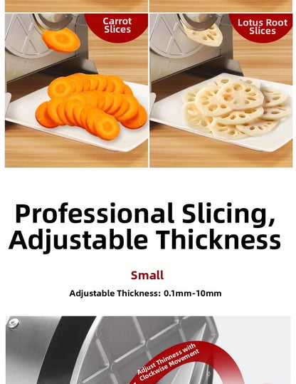 Commercial Stainless Steel Lemon Slicer Hand-Cranked Potato & Vegetable Cutter for Fruits, Lotus Root Multi-Function Kitchen Sl