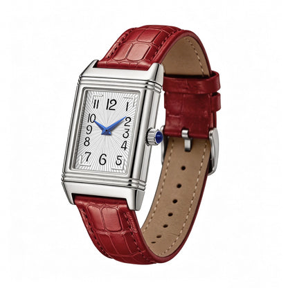 2025 Hot Sale Retro Niche Temperament Slide Design Leather Quartz Square Exquisite and Versatile Digital Watch 21mm