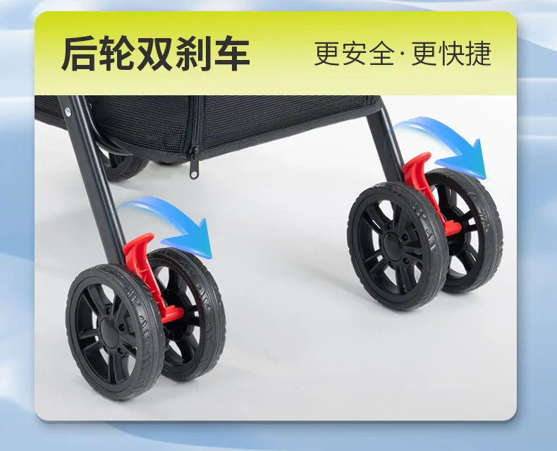 Medium and Large Dog Multi-functional Pet Cart Outdoor Travel Large Walking Dog Cart Portable and Foldable