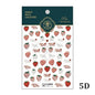Fresh Sweet Fruits Strawberry Cherry Bowknot Love Heart Lemon 5D Nail Art Stickers Self Adhesive Decorations Nail Manicure Decal
