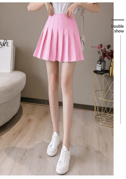 Preppy Style Women Pleated Skirt High Waist A-Line Mini Skirt School Girl Skirt JK Uniform Skirt Skater Skirt Black Plus Size