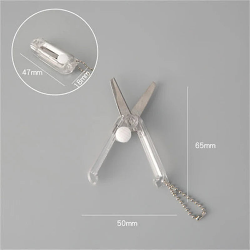 Mini Portable Small Scissors Creative Paper-cutting Notebook Tool That Can Be Extended and Folded
