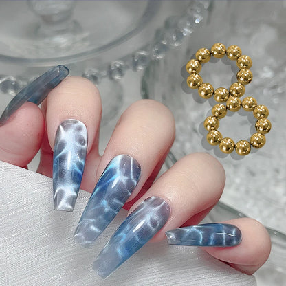 10/20pcs Gold Sliver Round Nail Art Magnetic Bead Set Multi-Functional Colorful Magnet Stick For Water Wave Ripple Cat Eye Desig