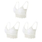 3PCS Women's Lace Bras Top Comfortable Bralette Solid Color Sexy Underwear Vest Female Hollow Out Wireless Lingerie Seamless Bra