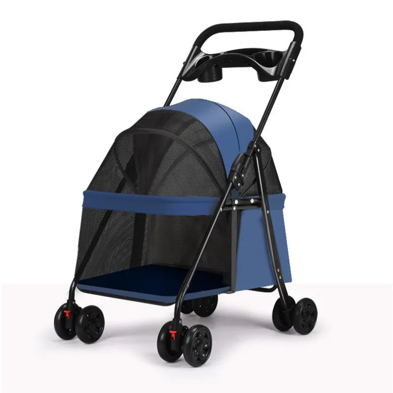 Foldable Lightweight Pet Stroller Dog Cat Small Dogs Puppy Travel Portable Mesh Ventilated Easy Fold Wheels Dog Stroller