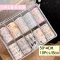 10Rolls Lacce Flower  Nail Foils Transfer Paper  Nail Art Stickers  Manicure Set Decal  Nails Decoration