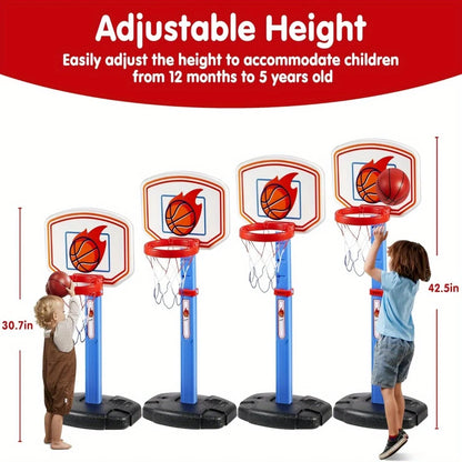 JOYFY Toddler Basketball Arcade Game Set Adjustable Basketball Goal with 4 Balls for Kids IChristmas Birthday Gift