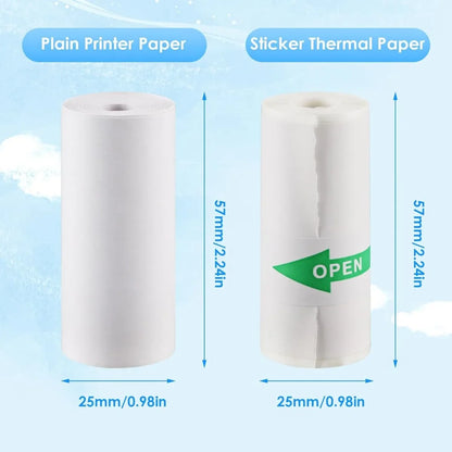 10Pcs Mini Printer Paper For peripage Self Adhesive Thermal Paper Printable Sticker Paper for Pocket Thermal Printer