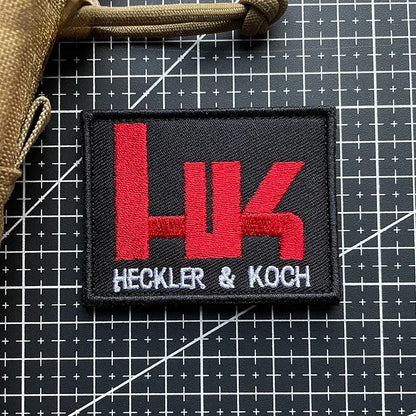 HECKLER&KOCH Embroidered Patches Hook&Loop Tactical Morale Badge Armband on Outdoor Backpack Appliques for Clothing Stickers