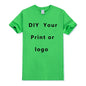 EU size 100% pure cotton custom T-shirt front and back team school uniform store logo text photo for men's personalized high-end