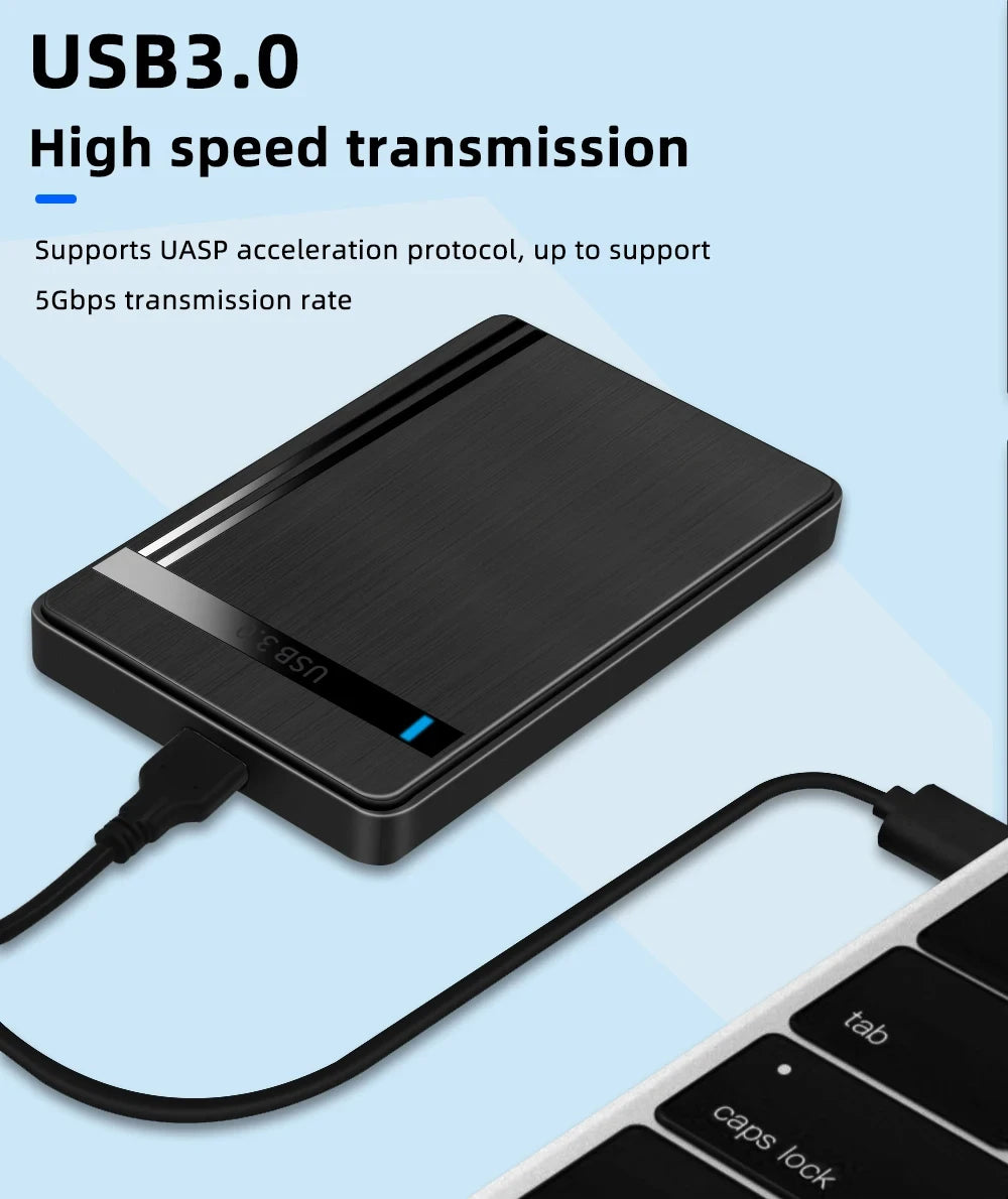 2.5" HDD Enclosure SATA to USB 3.0 External Mobile Hard Drive Case for Laptop PC 5Gbps Speed Enclosure SATA SSD HDD Storage Case