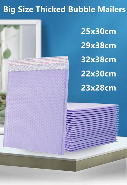 20pcs Bubble Mailers Poly Padded Mailing Packaging Padding Self Seal Bag Shipping Envelope Mailer Purple Envelopes Bags Big Size