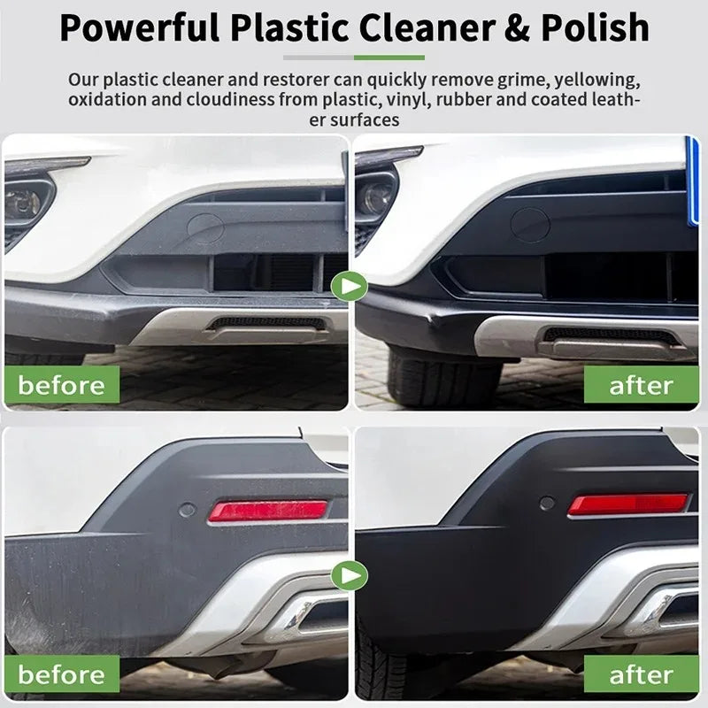 Car Plastic Restorer Black Trim Renewal Long Lasting Wax Coating Interior Dashboard Panel Restore Deep Shine Protectant 300ML