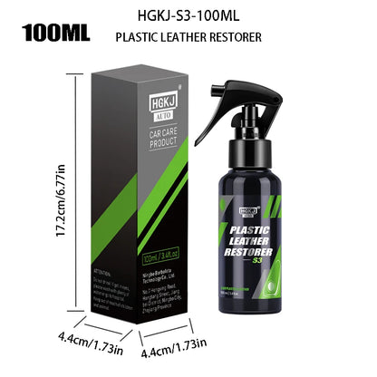Car Plastic Leather Restorer Spray Polish Cleaner Coating Agent  Back To Black More Gloss Car Cleaning Products S3