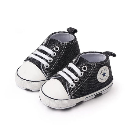 New Baby Shoes Boys Girls Classic Canvas Casual Sneakers Spring Newborn First Walker Toddler Soft Sole Non-Slip Walking Shoes