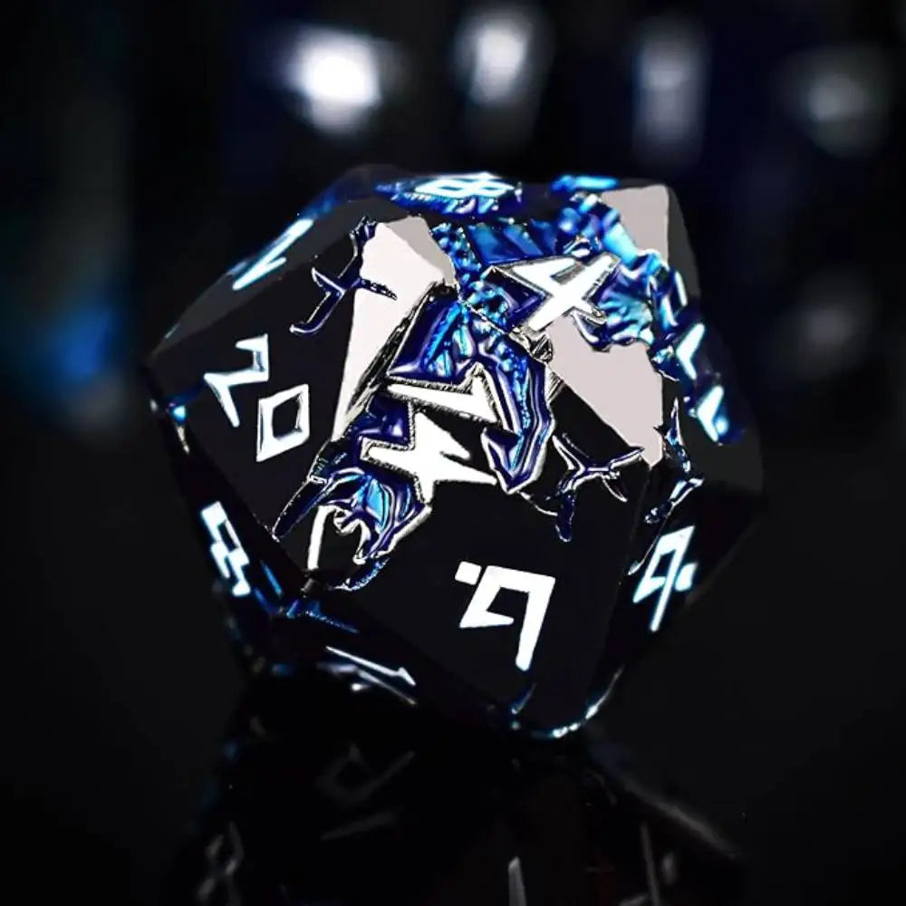 D&D kauliukai, 7 kauliukų metalinis DND kauliukų rinkinys, svertiniai metaliniai „Dungeons and Dragons“ kauliukai, daugiakampiai D ir D kauliukai, skirti vaidmenų žaidimui