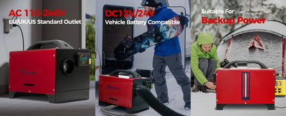 8KW Diesel Air Heater 12V/24V/220V Bluetooth LCD Control Upgrade Internal Cycle for RV Truck Camper Van Parking Heating