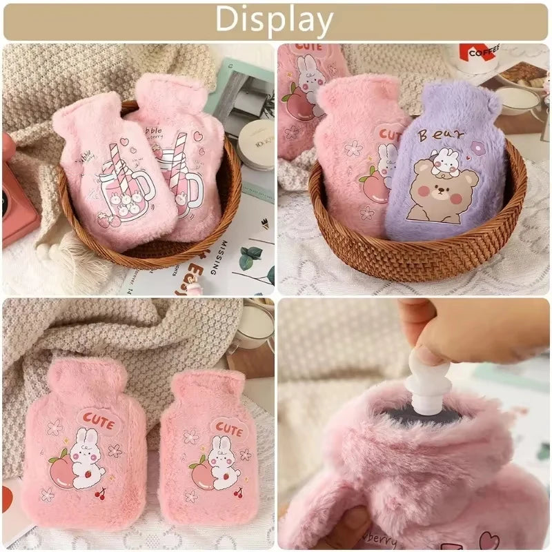 250/500ML Warm Hot Water Bottle Bag Girl Warm Belly Warmer Filled Mini Explosion-proof Portable Winter Reusable Cute Hand Warmer