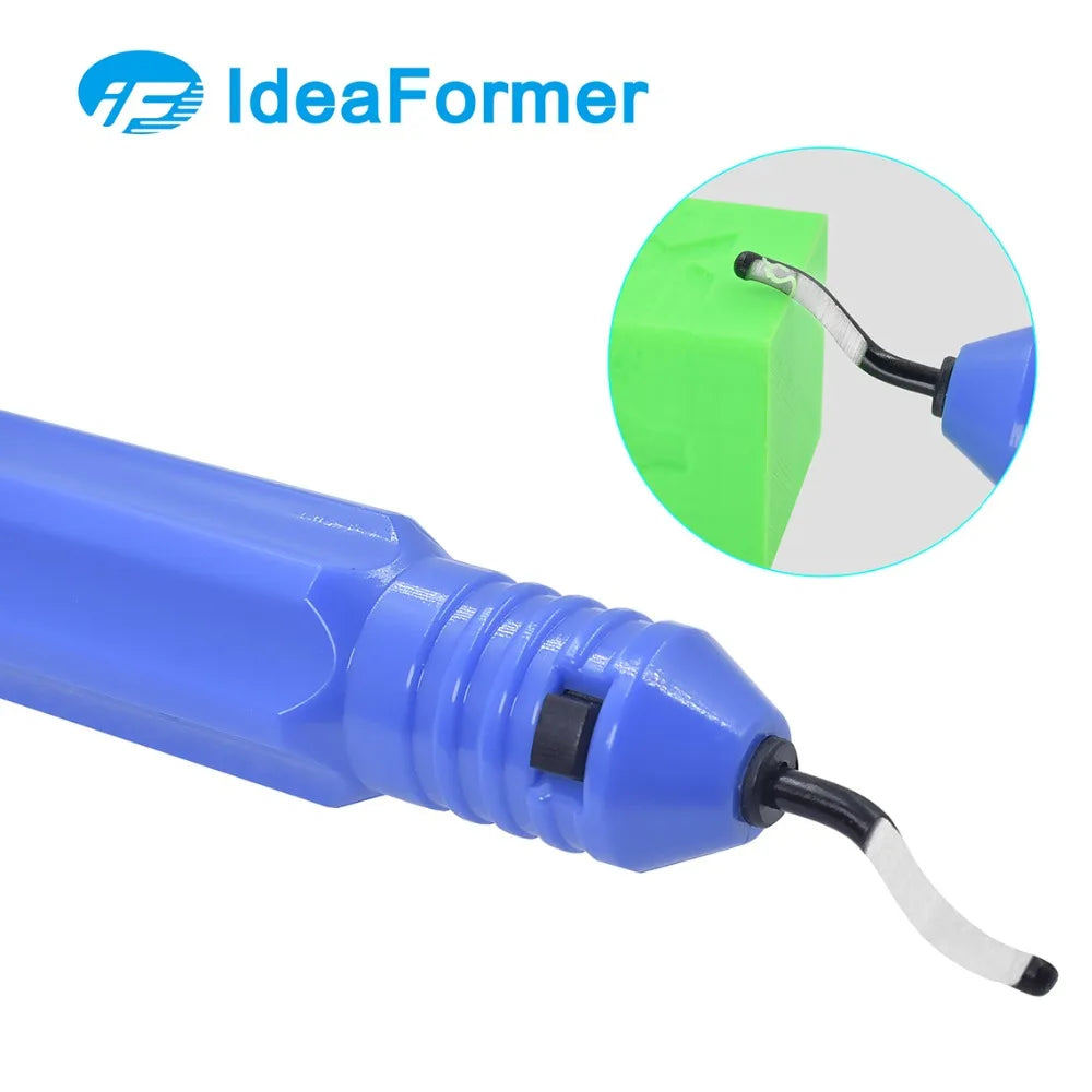1 Set Fixed Handle Plastic Burr Pocket Knife NB1100 Scraper+10pc BS1010 Blades Trimming Neaten Deburring Head Cutter 3D Tools