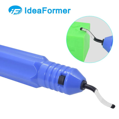 1 Set Fixed Handle Plastic Burr Pocket Knife NB1100 Scraper+10pc BS1010 Blades Trimming Neaten Deburring Head Cutter 3D Tools