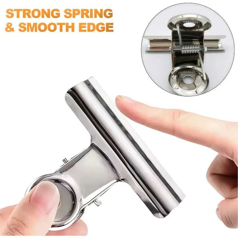 6pcs Stainless Steel Metal Binders Multifunctional Paper Clips Strong Hold for School Office Home Stationery Supplies