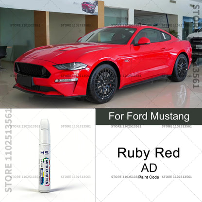 For Ford Mustang White Black Red Orange Blue Yellow Gray Car Paint Repair Pen Touch Up Scratch Remover DIY Auto Accessories