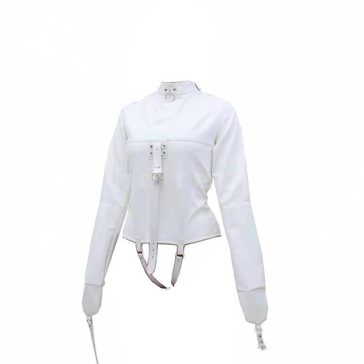 PU Leather Straitjacket BDSM Bondage Harness Female Adult Couple Game Straight Jacket Halloween Costume  Sex Toy for Women