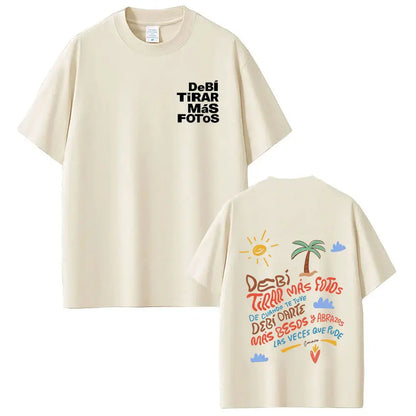 Rapper Bad Bunny T-shirt Debi Tirar Mas Fotos DTMF World Tour T Shirts Men's Women Fashion Vintage Hip Hop T-shirts Streetwear