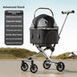 Rose Gold Pet Stroller Fashion Lightweight Foldable Detachable Carrier Bag Dog Cat Travel Cross Border Pet Stroller Dog Trolley