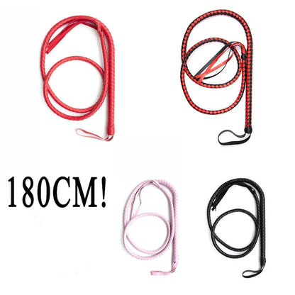 1.8M Long Faux Leather Bondage Whip Handle Riding Crop Fetish Flogger Sexy BDSM Toys for Adult Woman Halloween Costume Accessory