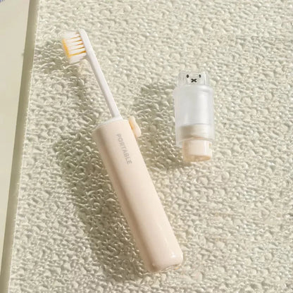 Foldable 2-in-1 Toothbrush Set with Toothpaste Storage - Compact Essential for Business Travel