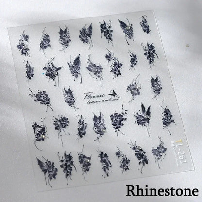 5D Gold Stamped Silver Sun Stars Snake Nail Art Stickers Totems Reliefs Self Adhesive Dark Chinese Style Manicure Decals