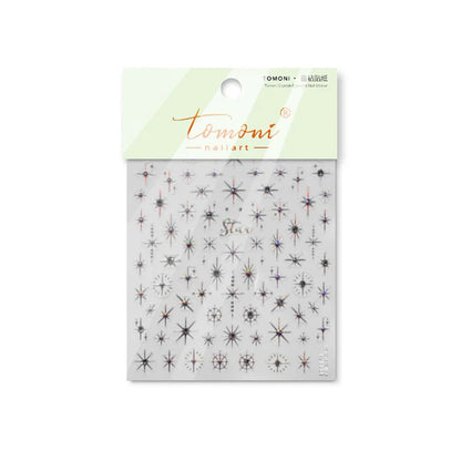 Gold Silver Starlight Laser Pink Colorful Glitter Star Bronzing Rhinestones Relief Nail Art Decorations Stickers Manicure Decals
