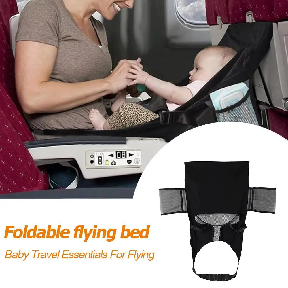 Travel Airplane Bed For Baby Pedals Bed Kids Airplane Seat Extender with Side Pocket Portable Foot Rest Hammock Car Sleep Crib