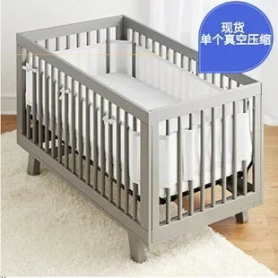 Breathable Mesh Bed Liner 4 Panel Baby Cot Fence Cotton Railing Thicken Bumper One-piece Crib Around Protector Baby Room Decor