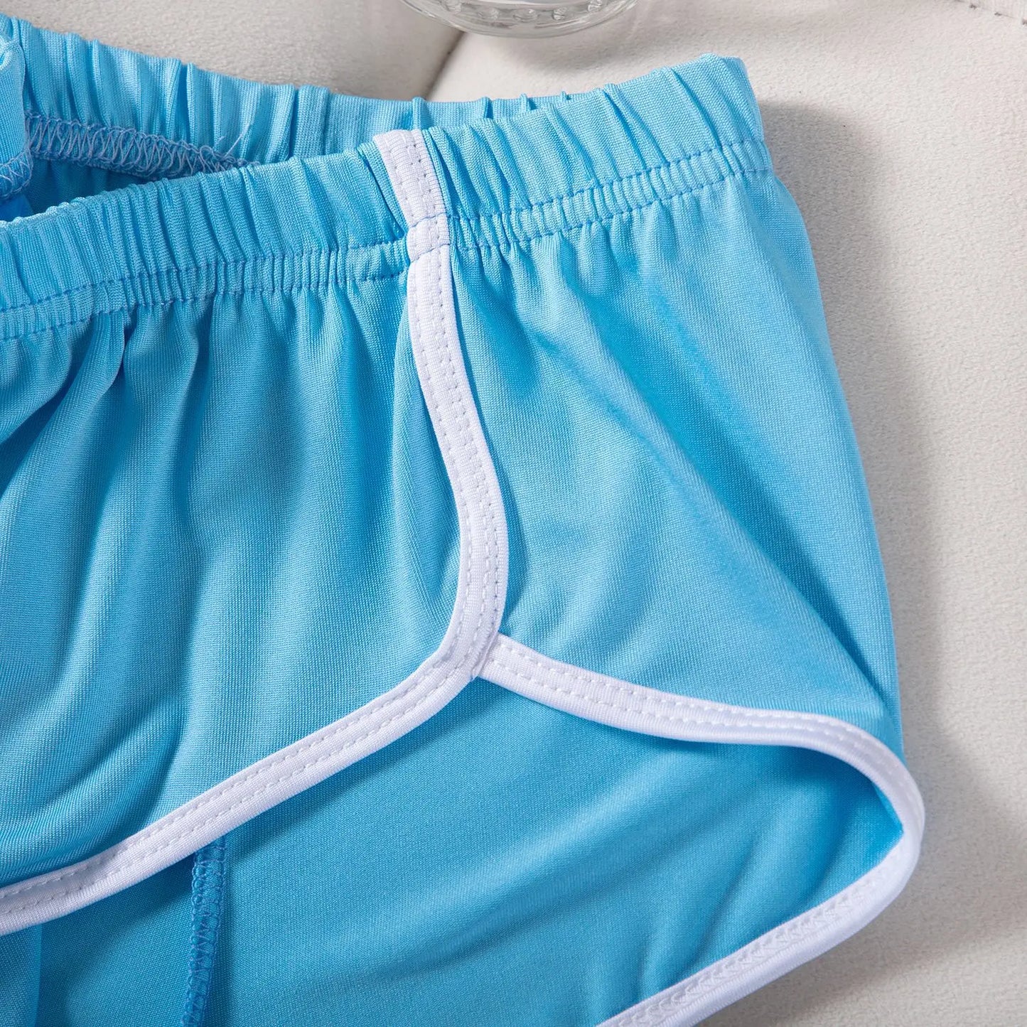 Sexy Running Elastic Sport Shorts Men's Summer Shorts Hot Pants Bar Nine Points Slim Fit Cotton Milk Silk Men's Fashion