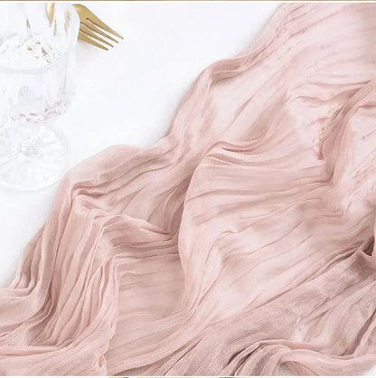 14 Colour Boho Gauze Sheer Cheese Cloth Gauze Table Runner Rustic Cloth Table Runner for Wedding Baby Birthday Party Decorations