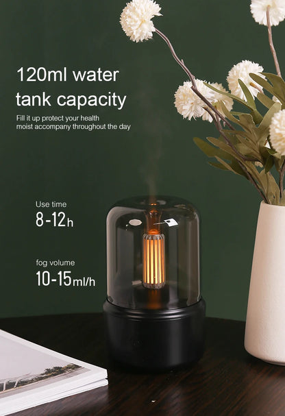 KINSCOTER Mini Aromatherapy Diffuser USB Air Humidifier Essential Oil Night Light Cold Mist Maker Sprayer for Home Bedroom