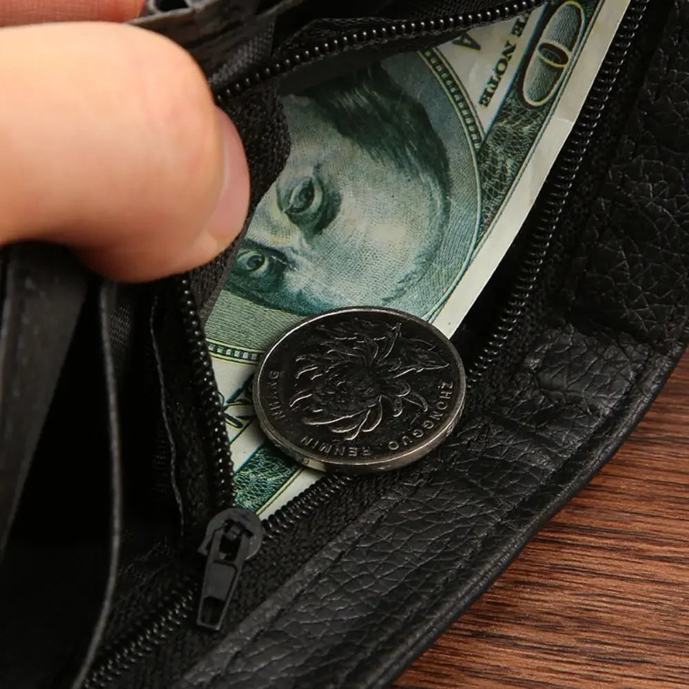 Men Wallets Leather Zipper Purse Man Slim Card Horders Quality Male Short Multi-card Wallet Coin Pocket Purse2027