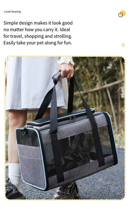 Large Capacity Mesh Breathable Pet Bag Outdoor Portable Cat Backpack Breathable Mesh Pet Travel Carrier Cats Daily Outdoor Use