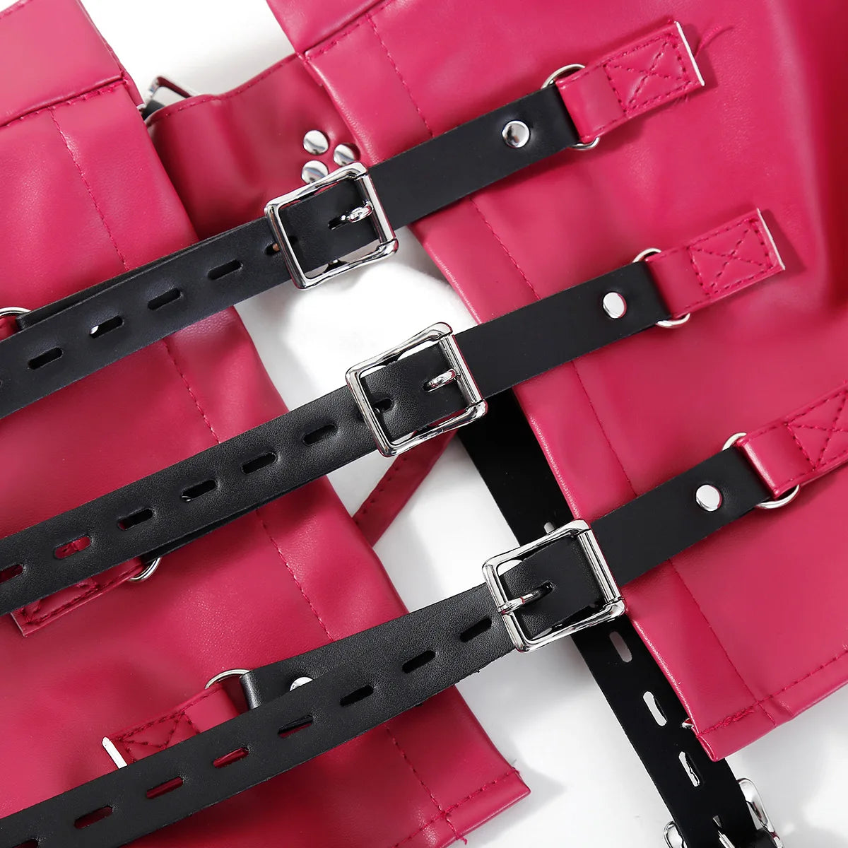 BDSM PU Leather Arm Restraint Straightjacket Bondage Slave Jacket for Women Men Adult Sex Toy Role Play Fetish Gear Tool